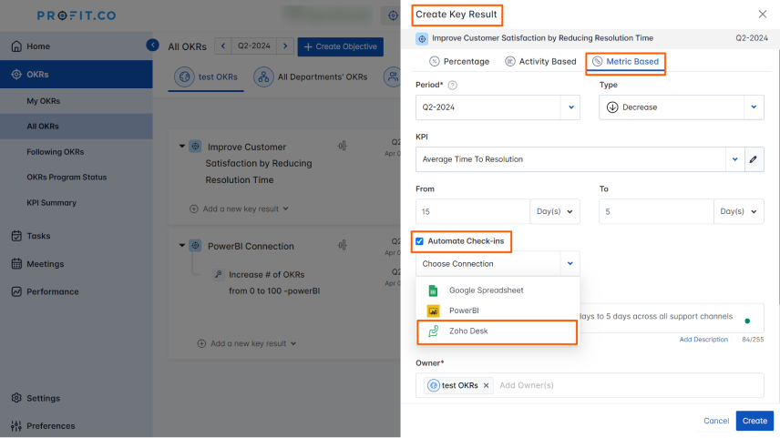 Automating Key Results with Zoho Desk screenshot 1