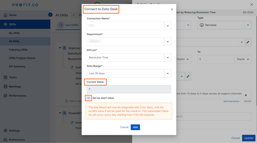 Automating Key Results with Zoho Desk screenshot 2