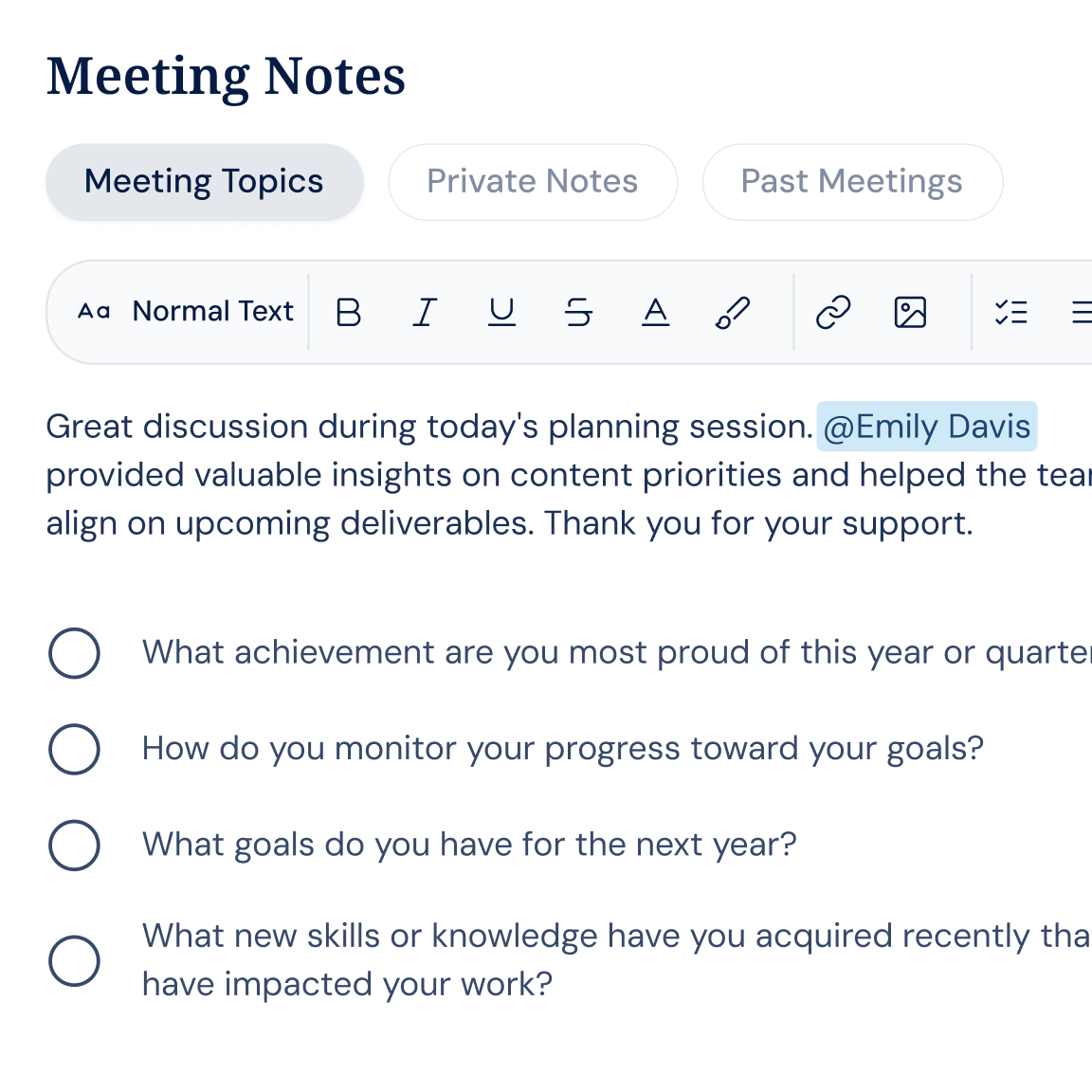 One-on-one meetings that surface employee concerns early