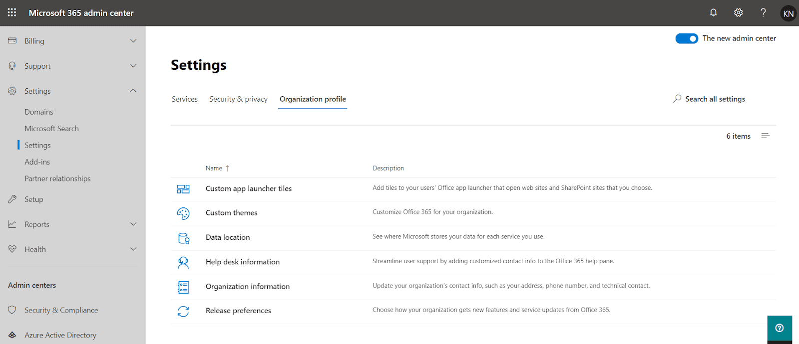 Office 365-admin-center