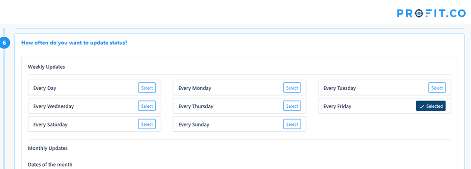 Check-in frequency -  create KR step